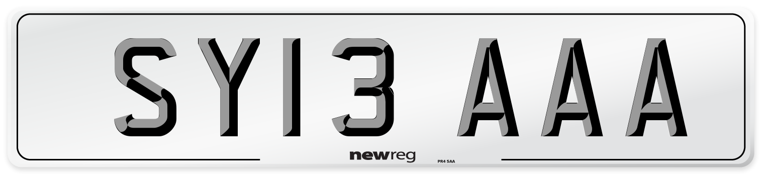 SY13 AAA Number Plate from New Reg